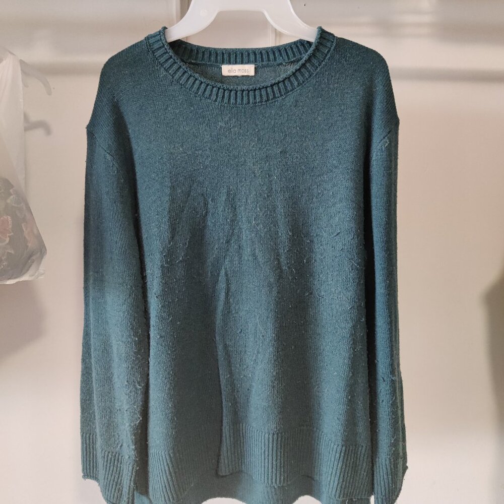 PRE OWNED Ella Moss Women's Ribbed Knit Long Sleeve Sweater Size XL $40 10HL214